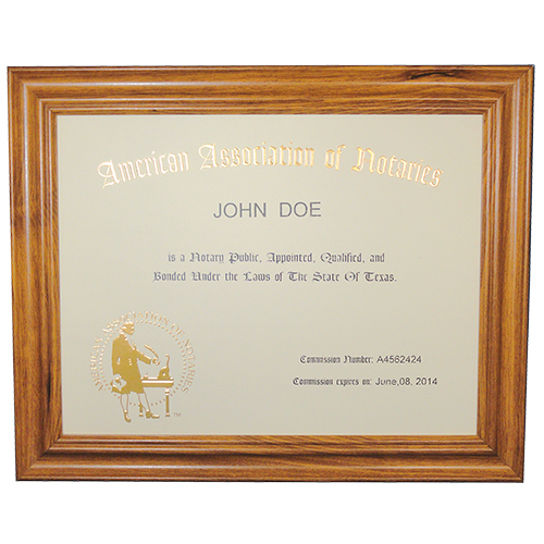 Montana Notary Unofficial Commission Certificate Frame
