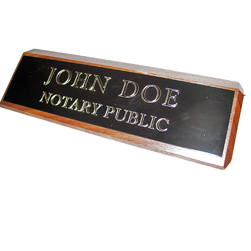 Montana Notary Walnut Desk Sign